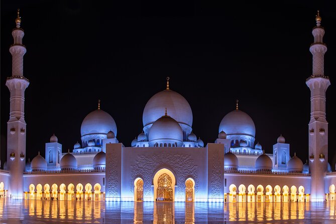 Abu Dhabi City Tour with Gold Coffee: A Taste of Luxury & Culture - Sheikh Zayed Grand Mosque: one hour beneath white marble