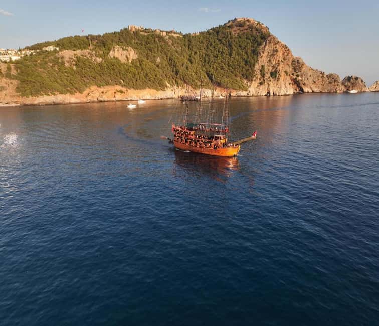 Alanya: Luxury Pirate Boat with Lunch & Unlimited Drinks - Three swim stops in the Mediterranean
