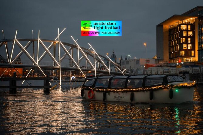 Amsterdam Light Festival: Cruise Unlimited Drinks & Bite option - The floating Flower Market