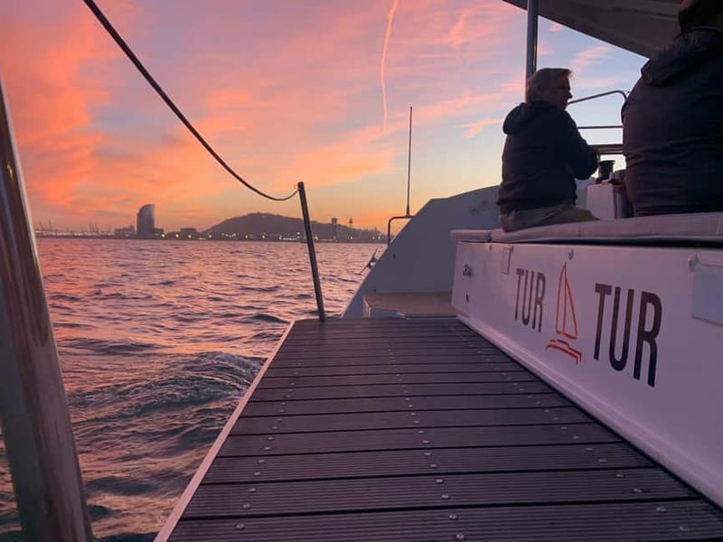 Barcelona: Luxury Catamaran Sunset Cruise - The Swim, Snorkel, and Paddleboard Stop