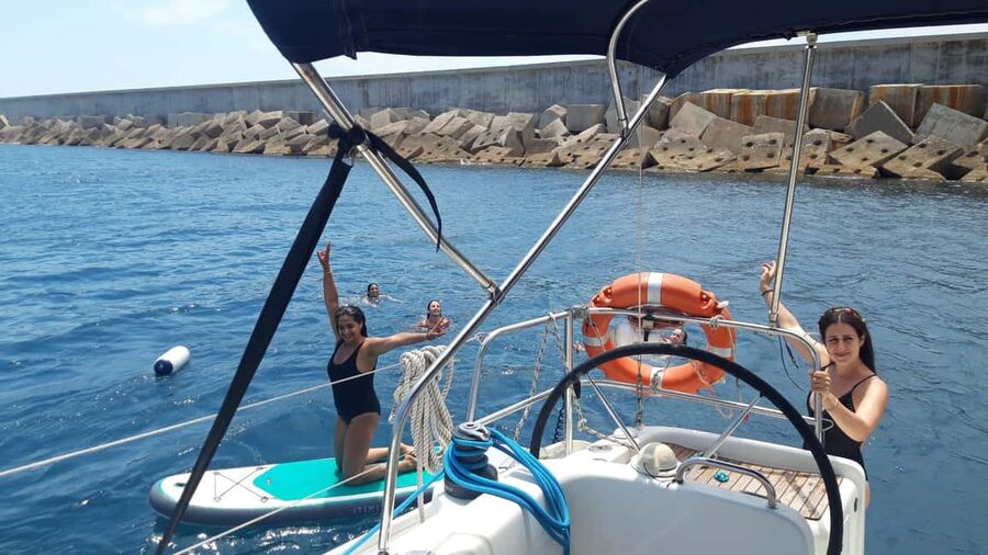 Barcelona: Shared cruise on luxury catamaran Drinks + Snacks - Tibidabo, Collserola, and the inland skyline