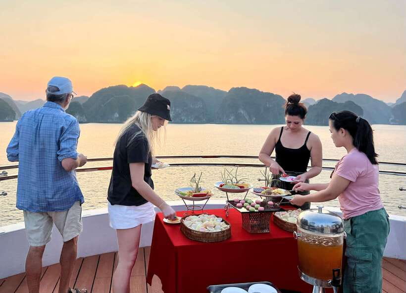 Cat Ba Island: Lan Ha Bay Full-Day with Luxury Cruise - The late afternoon sunset party