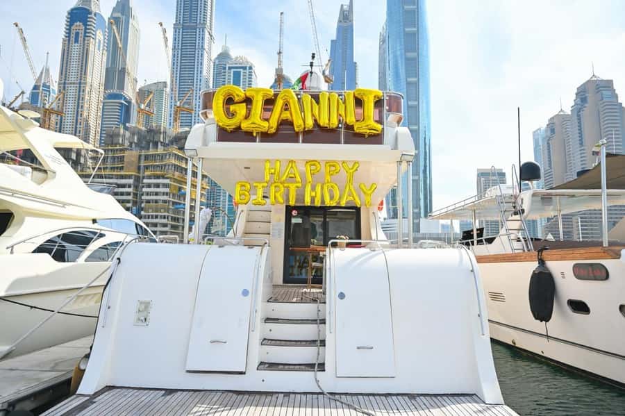 Celebrate Your Birthday in Style on luxury Yacht in Dubai - Dubai Marina and Palm Jumeirah from the water