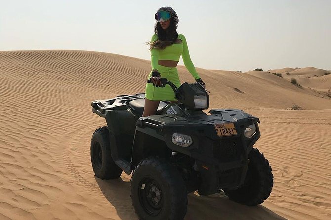 Desert Safari Dubai (PREMIUM VIP) - Quad bikes add speed, with one important limit