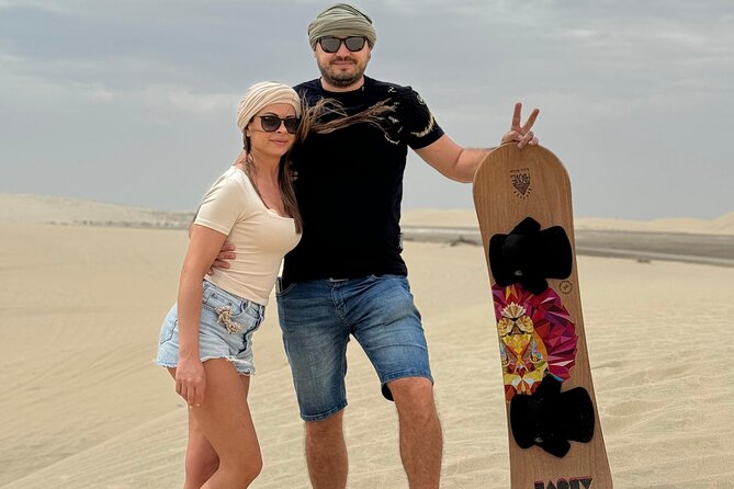 Doha: Luxury Desert Safari, Quad Bike & Sandboarding - Sandboarding and the high dune photo stop