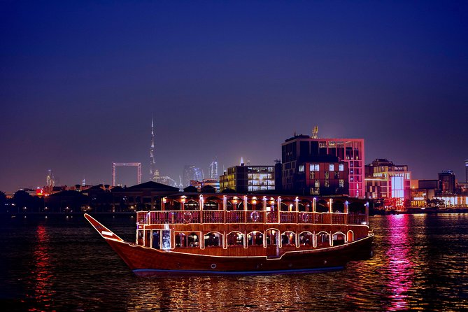 Dubai Creek Luxury Dhow Dinner Cruise with Optional Transfer - Music, entertainment, and the fine print