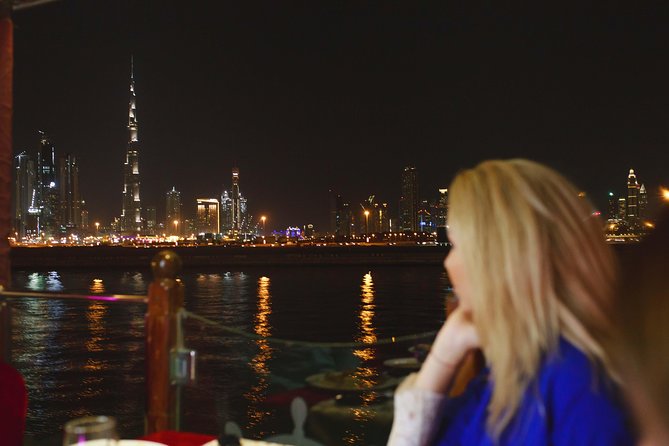 Dubai Luxury Canal Dinner Cruise with Optional Transfer - Burj Khalifa views from the canal