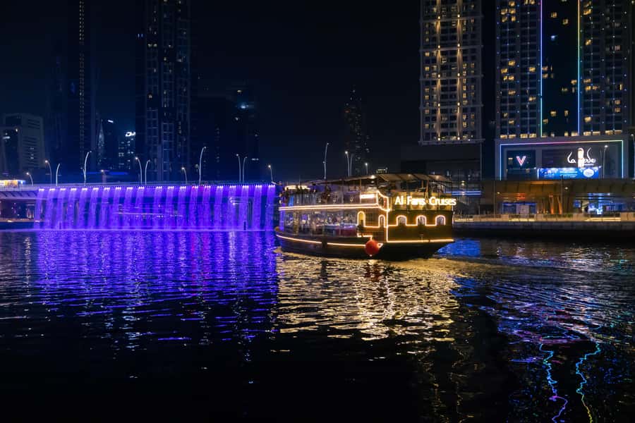 Dubai: Luxury Canal Dinner Cruise with Optional Transfers - Saxophone music and the evening atmosphere