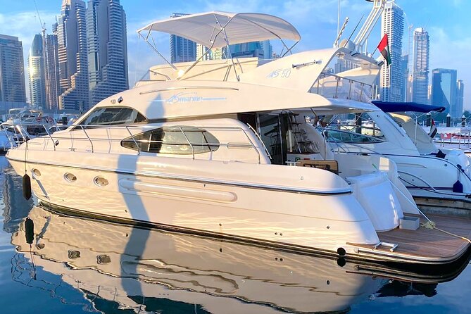 Dubai: Private Luxury Cruise on a Stylish 50ft Yacht - Swimming, sunbathing, and onboard comfort