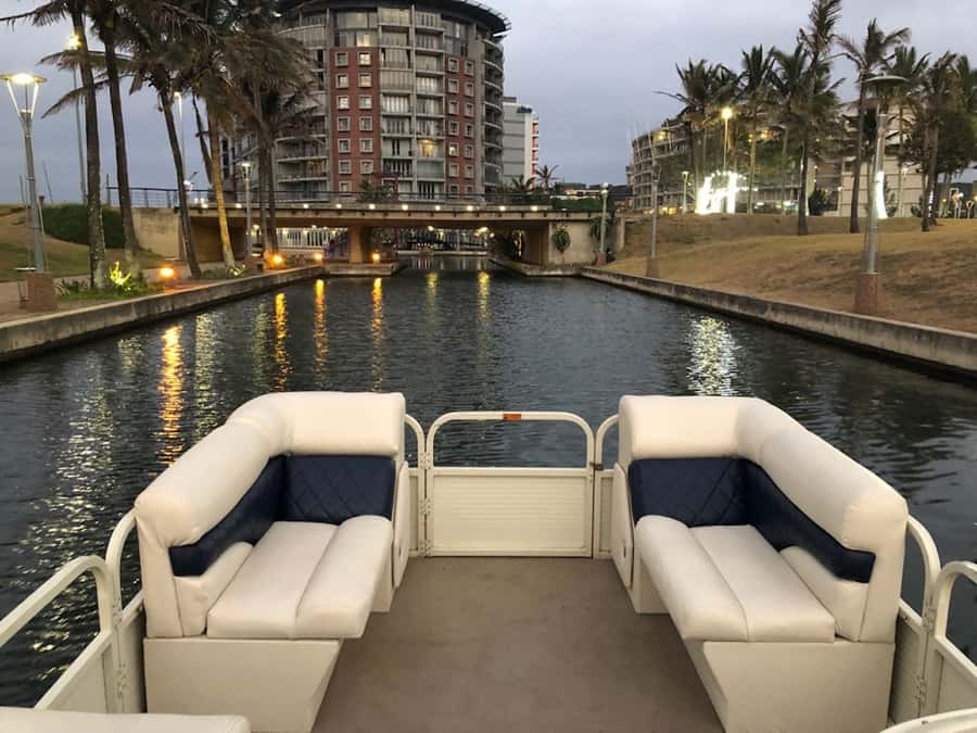 Durban Point Waterfront: Luxury Canal Boat Cruise - Boarding the luxury pontoon boat