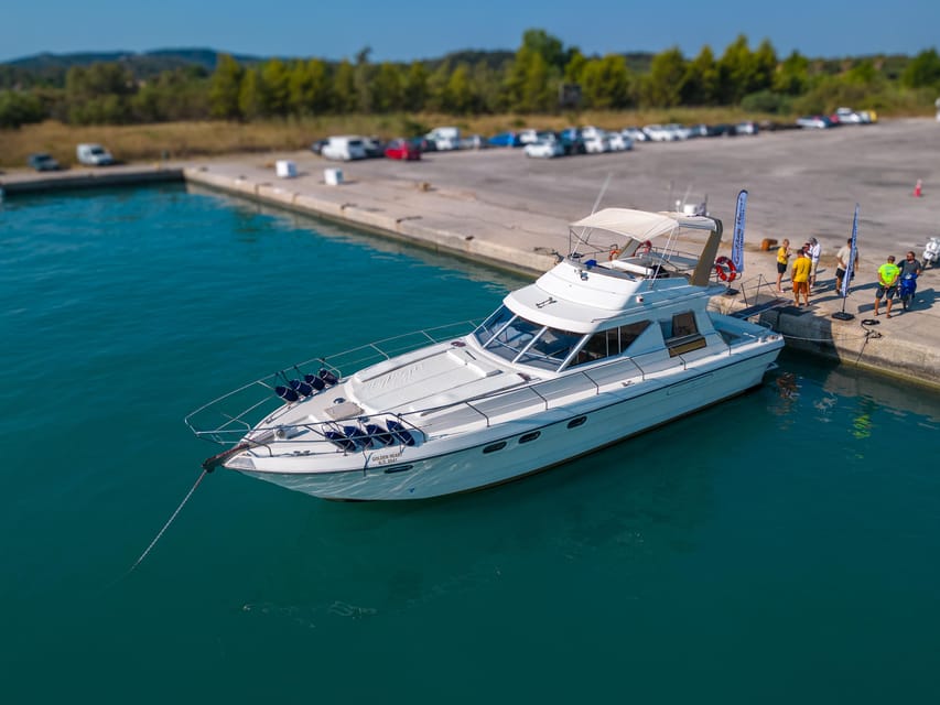 From Corfu: Luxury Yacht Cruise to Paxos and Antipaxos - Lakka comes first, with views from the water
