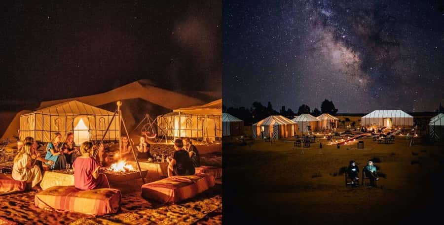 From Fes To Marrakech: 2-Days with Luxury Camp, Desert Tour - Riding into Erg Chebbi at sunset