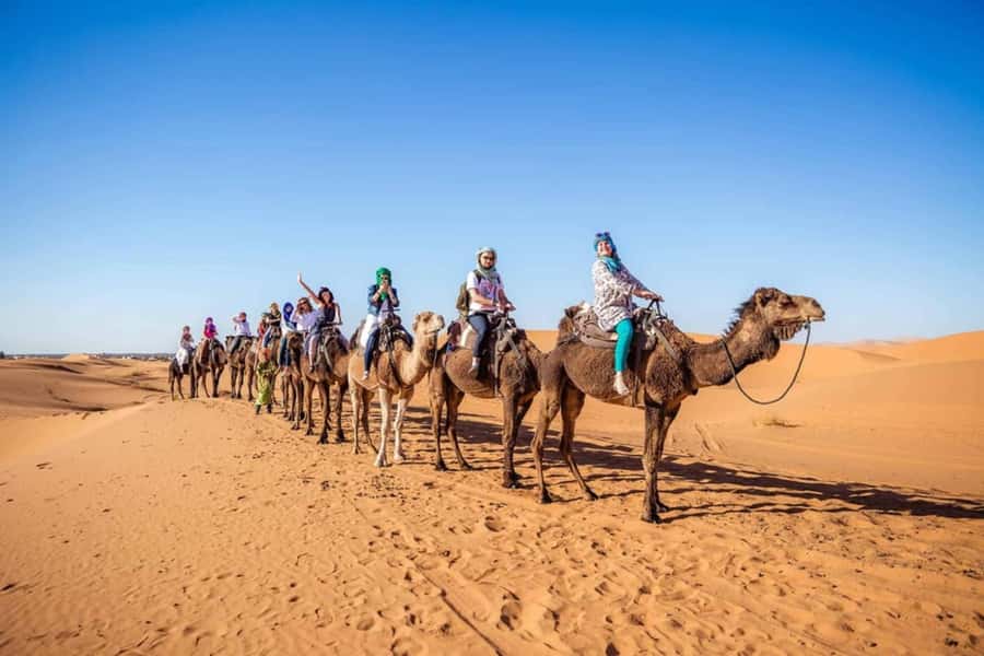 From Fez: 2-Day luxury Sahara Desert Tour with Camel Ride - Dinner, drumming, and a cold desert night