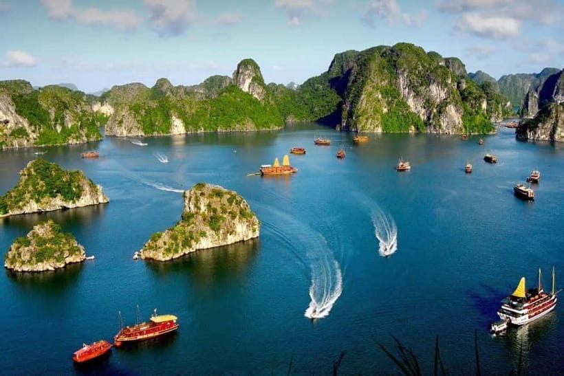 From Hanoi: Halong bay Luxury tour on 5 star cruise - Sunset snacks on the return cruise