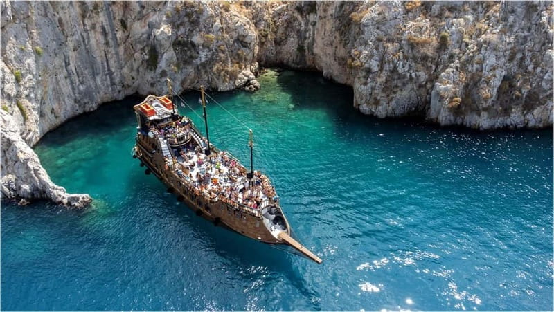 From Kos:A full day cruise in the newest luxury vessel! - The first sailing and the approach to Pserimos