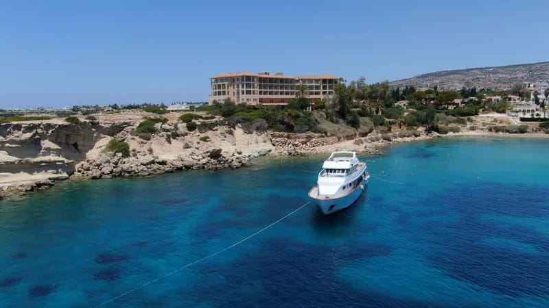 From Pafos: Ocean Flyer VIP Cruise - Adults Only - Five hours along Cyprus’s western coast