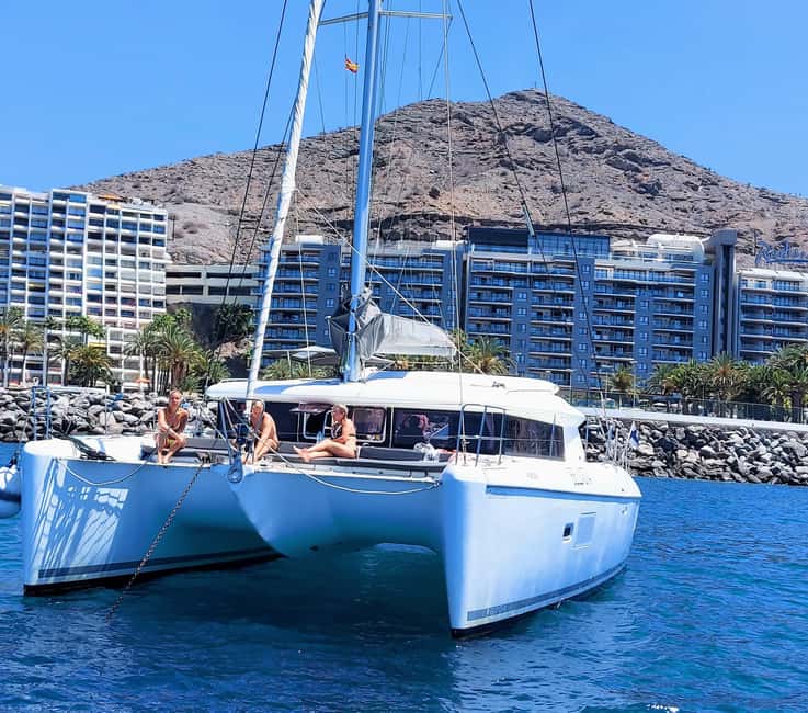 Gran Canaria⛵Private Catamaran Trip – All-Inclusive Luxury - The stop at Playa Anfi del Mar