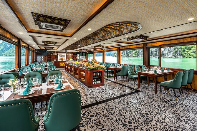 Halong bay 5star Cruise Day Trip: Buffet lunch & Limousine bus - Kayaking through the bay, at an additional cost