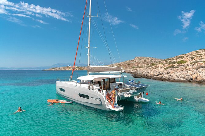 Heraklion: Sunset Luxury Cruise with Sushi and Open Bar - Reaching the cove near the uninhabited island of Dia
