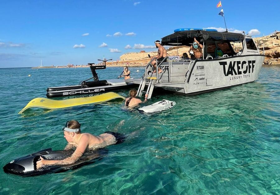 Ibiza: Beach and Cave Boat Tour with Luxury Water Toys - Choosing between Seabobs, Scubajets, and a water bike