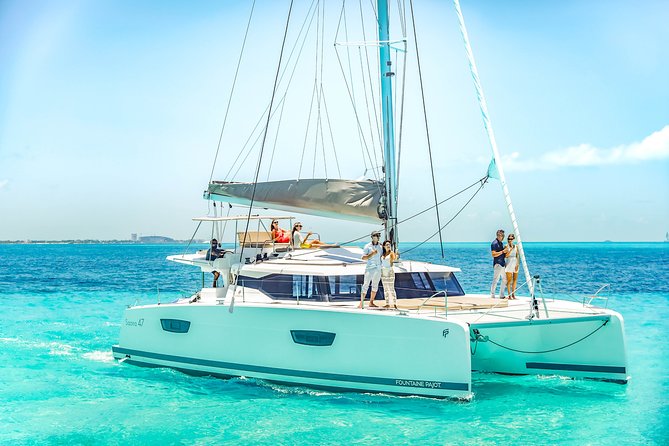 Isla Mujeres luxury catamaran with premium open bar and lunch - Sailing from Cancun on a smaller catamaran