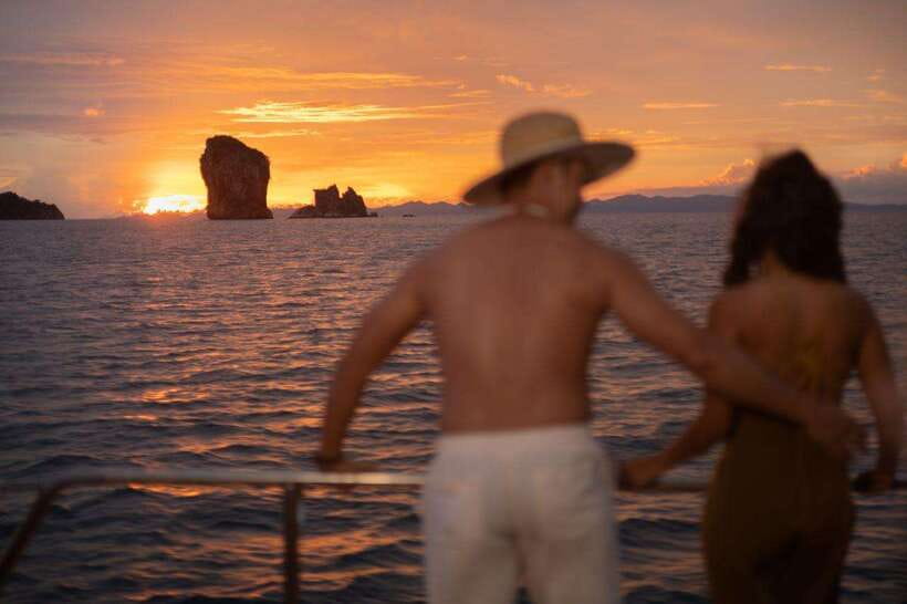 Krabi: Phi Phi Island Luxury Sunset Cruise by Meka Catamaran - Monkey Bay and Maya Bay