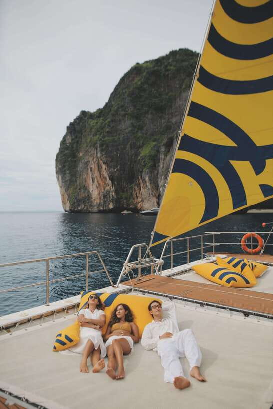 Krabi: Phi Phi Island Luxury Sunset Cruise by Meka Catamaran - Phi Phi Islands, Viking Cave, and Tonsai Bay