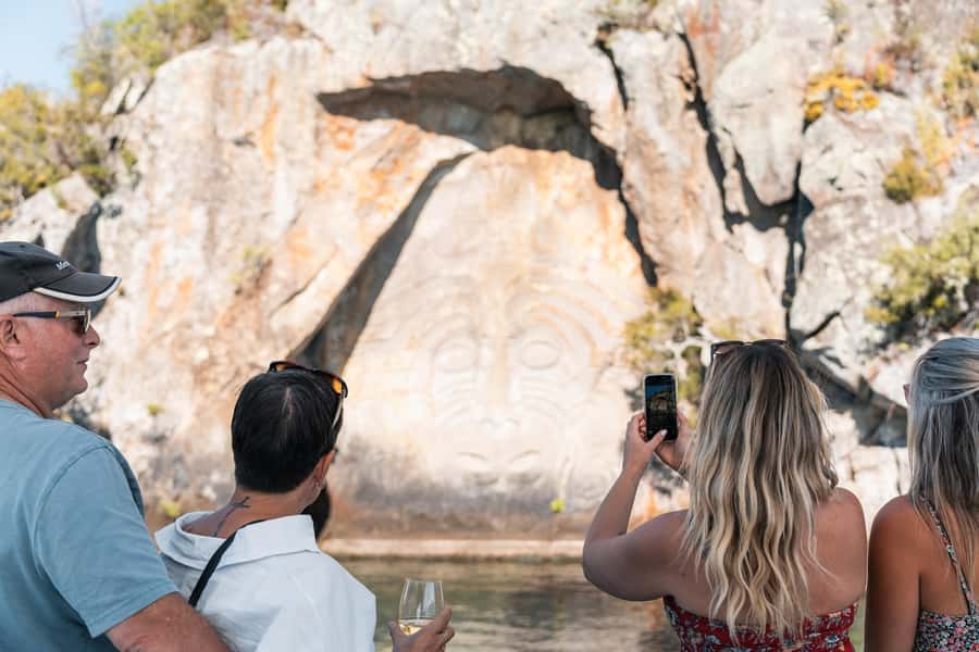 Lake Taupo: Luxury Sailing Catamaran to Māori Rock Carvings - A steady ride aboard the 53-foot Tiua