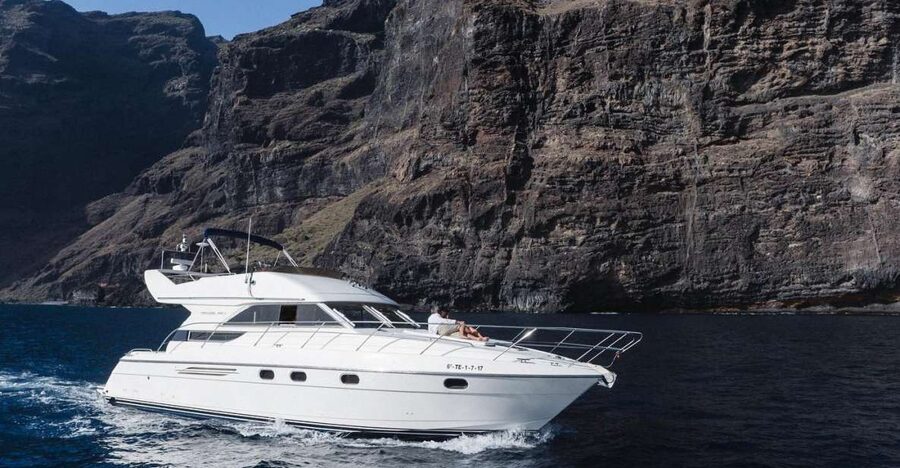 Las Galletas: Private Luxury Yacht Cruise with Lunch - Leaving Las Galletas on a private motor yacht