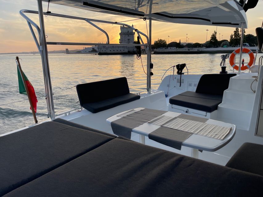 Lisbon: Sunset and Wine Luxury Catamaran Cruise - The Tagus Waterfront in Changing Light