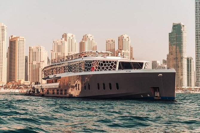 Lotus Mega Yacht Luxury Cruise with Live DJ, Dinner & Transfers - Dinner, live cooking, and drink choices