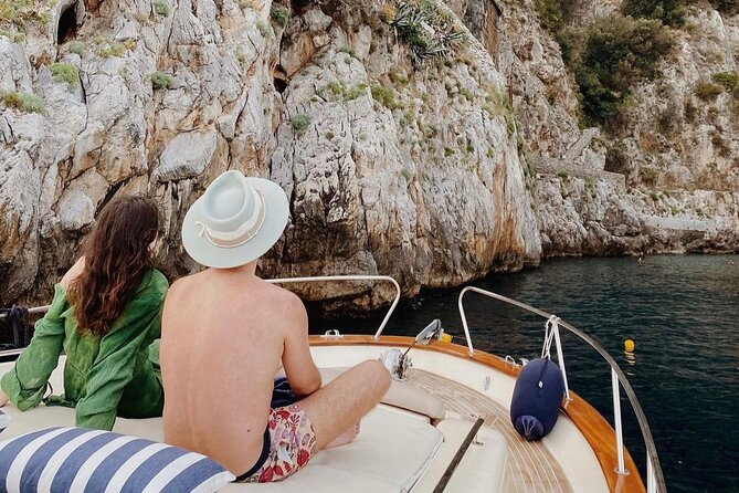 Luxury Amalfi Coast Boat Tour with Swim & Prosecco – Small Group - Castiglione Beach and the Ravello view