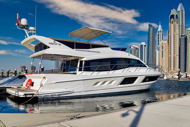 Luxury cruise on The Pearl 48ft to Atlantis & Burj Al Arab. - Leaving Pier 7 and finding your sea legs