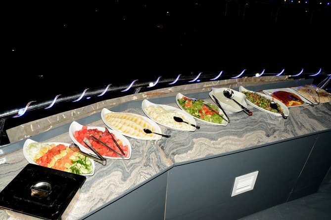 Luxury Dinner at Traditional Dhow Cruise Dubai Marina with Charm - JBR, the beach, and views toward the Burj Al Arab