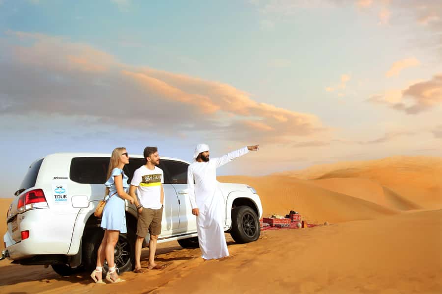 Luxury Dubai Desert Safari, BBQ, Camel Ride, Quad Bike, Show - The buffet, BBQ, and live shawarma station