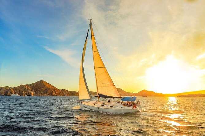 Luxury Sailboat Tour at Sunset in Los Cabos + Snacks + Premium Drinks - The Arch at sunset, Cabo’s main outdoor stage