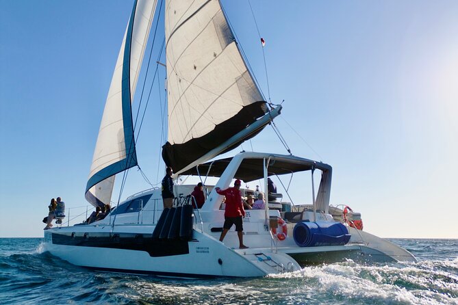 Luxury Sailing catamaran charter in Cabo San Lucas all inclusive - Pelican Rock, Balconcito Beach, and the bay