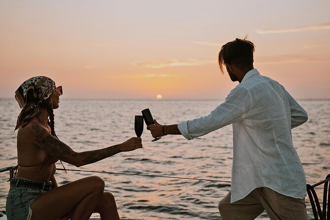 Luxury Santorini Sunset Cruise: Dinner, BBQ, Open Bar, Transfers - The hot springs near Santorini’s volcano