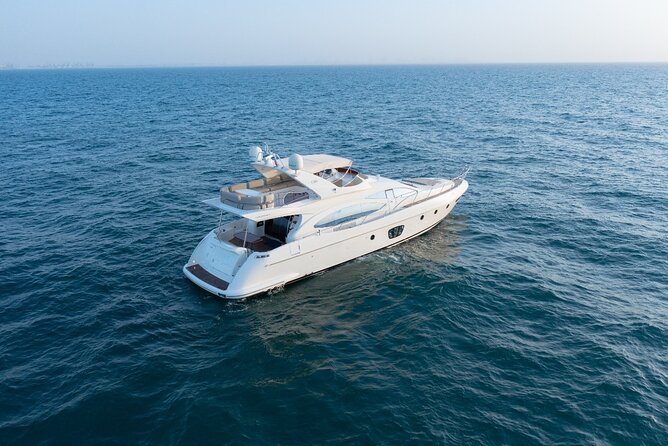 Luxury Yacht Private Rental from Dubai Marina - Four hours with Burj Al Arab and lagoon swimming