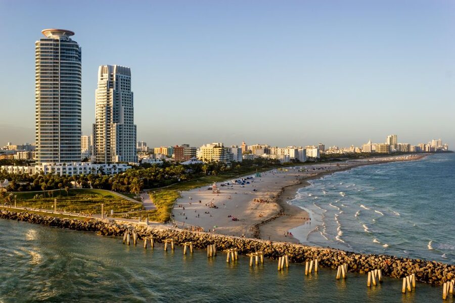 Miami Sunset: Private Luxury Airplane Tour - PortMiami, Downtown, and Brickell after sunset