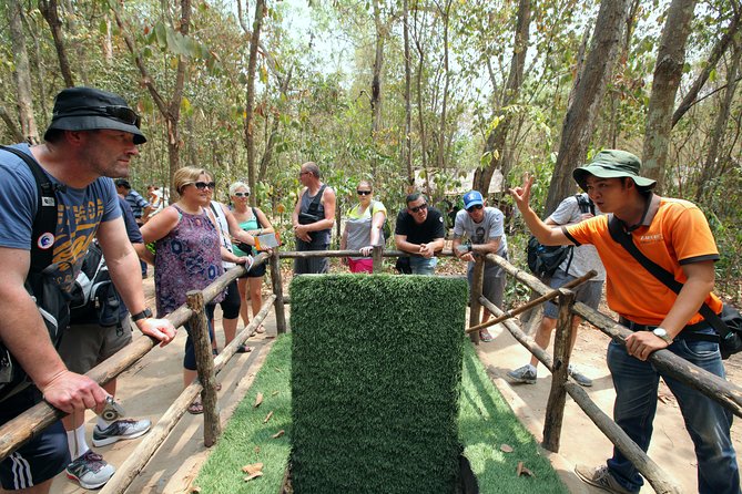 Morning CuChi Tunnels-Tapioca-Secret Traps Luxury Speedboat 2Ways - Crawling through the narrow tunnels