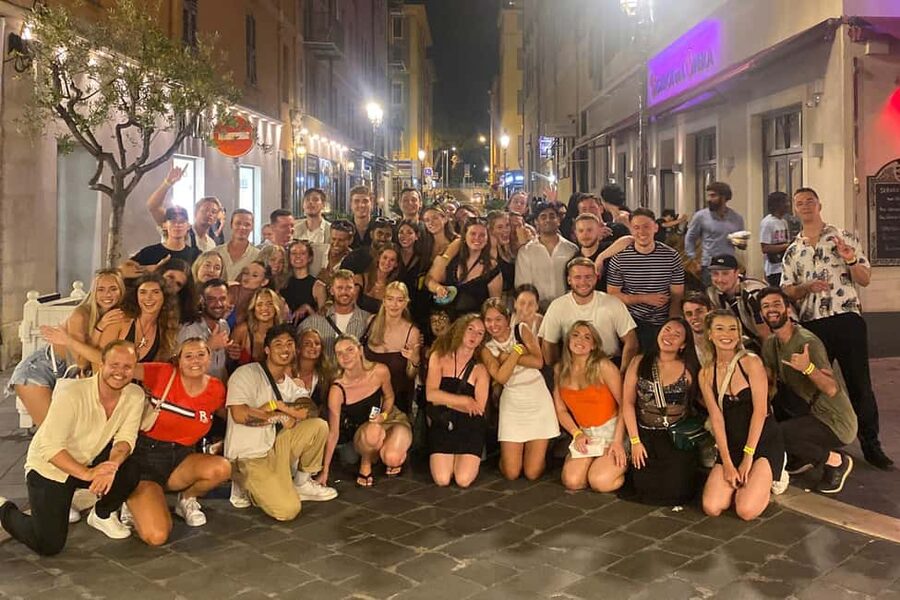 Nice: Ultimate Party Bar Crawl Free Shots & VIP Club Entry - Cours Saleya and the main three-hour stretch