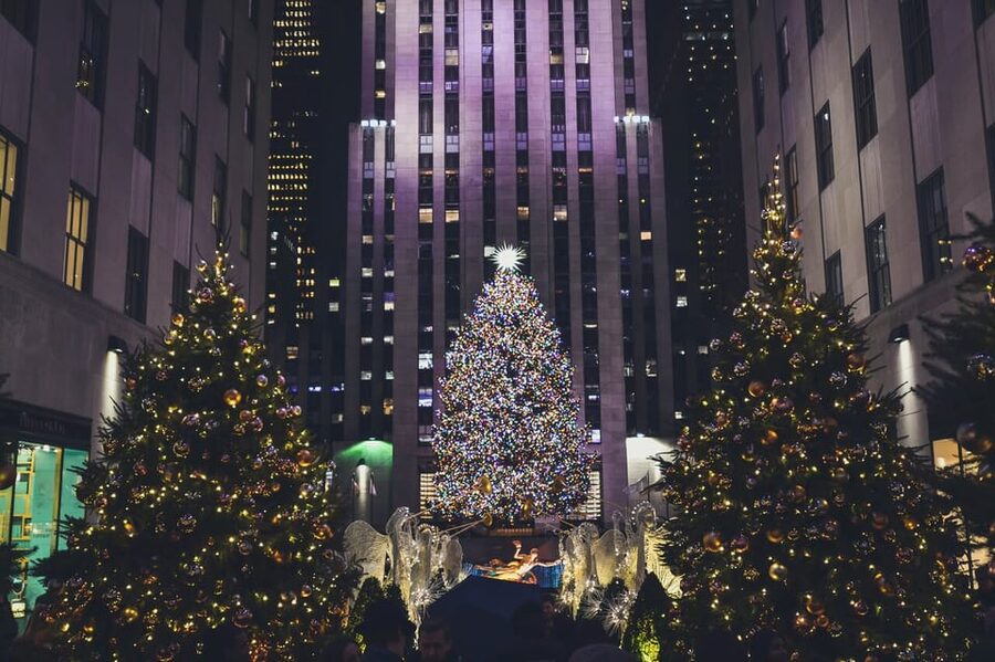 NYC: Dyker Heights and NYC Holiday Lights Luxury Bus Tour - One World Trade Center and New York Harbor