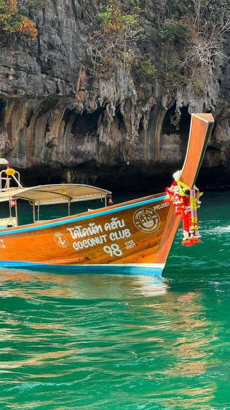 phi phi island : Luxury Private Wooden Boat Rental - Monkey Beach: a quick wildlife stop