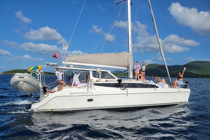 Private Full Day, Fun Day Aboard SY Mazu - Luxury Gemini Legacy Catamaran - Snorkeling near Christmas Cove and the Ledges
