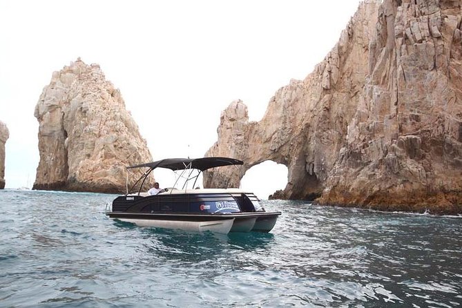 Private Luxury Pontoon Boat, Snorkel, Arch, Sunset & byond - Pickup, marina arrival, and the shared-van catch