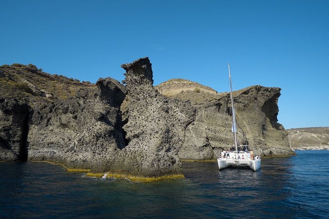 Private Luxury Santorini Catamaran Cruise with Port Pickup - The slow return and the sunset choice