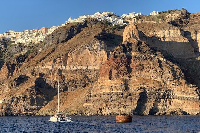 Private Luxury Santorini Catamaran Cruise with Port Pickup - Pickup details for hotels, Airbnbs, and cruise ships