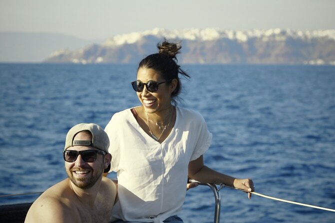 Private Luxury Santorini Catamaran Cruise with Port Pickup - Comfort, swimming, and small practical details