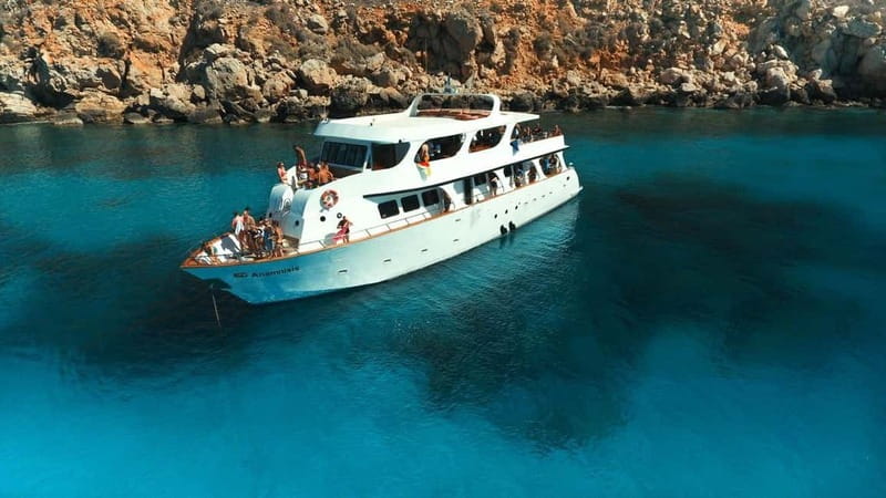 Protaras: Harmony | Value Turtle Luxury Boat with Slide - Along Fig Tree Bay toward Cape Greco